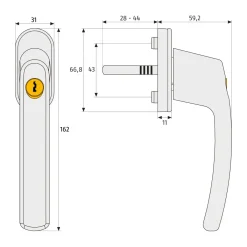 Fenstergriff FG210W B/SB^Abus Clearance