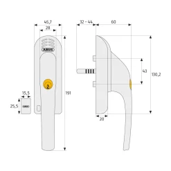 Fenstergriff mit Alarm FG300A*Abus Clearance