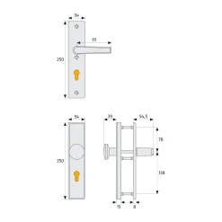 Abus Schutzbeschlag KLN 314 F9 beidseitig