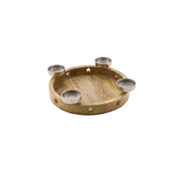 Advents-Kerzenhalter Durchmesser 30 x 7 cm braun^ Online