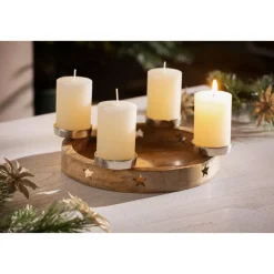 Advents-Kerzenhalter Durchmesser 30 x 7 cm braun^ Online