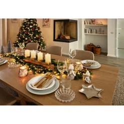 Adventsleuchter Holz mit 4 Kerzenhaltern Mangoholz 50 x 10 cm^ New