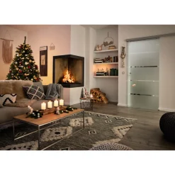 Adventsleuchter Holz mit 4 Kerzenhaltern Mangoholz 50 x 10 cm^ New