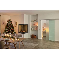 Adventsleuchter Holz mit 4 Kerzenhaltern Mangoholz 50 x 10 cm^ New