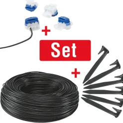 Verlegeset XL 2x 150 m Schleifendraht 3 x 90 Nägel 10 Kabelverbinder*AL-KO Hot