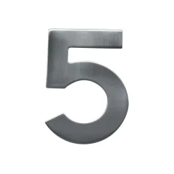 Edelstahl-Hausnummer 5 satiniert^Alpertec