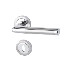 Rosettengarnitur Dallas II-R Edelstahl poliert/satiniert BB^Alpertec