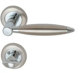 Rosettengarnitur Lenny-R Chrom poliert/Edelstahl satiniert WC^Alpertec Sale