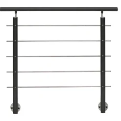 Alu Geländerset anthrazit AB9 seitlich Montage 1500 mm^ Clearance
