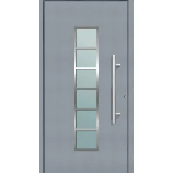 Aluminium Sicherheits-Haustür Trient Superior 60 mm grau 110 x 210 cm Anschlag rechts inkl Griffset^ Online