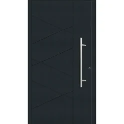 Aluminium Sicherheits-Haustür Foggia Exklusiv 75 mm anthrazit 100 x 210 cm Anschlag rechts inkl Griffset
