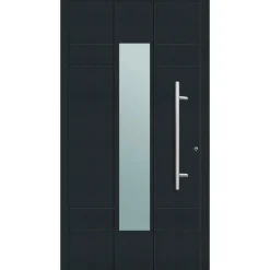 Aluminium Sicherheits-Haustür Como Exklusiv 75 mm anthrazit 100 x 210 cm Anschlag rechts inkl Griffset^ Online