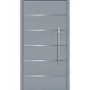 Aluminium Sicherheits-Haustür Livorno Superior 60 mm grau 100 x 210 cm Anschlag rechts inkl Griffset^ Clearance