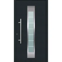 Aluminium Sicherheits-Haustür Florenz Superior 60 mm anthrazit 100 x 210 cm Anschlag links inkl Griffset