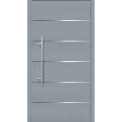Aluminium Sicherheits-Haustür Livorno Exklusiv 75 mm grau 100 x 210 cm Anschlag links inkl Griffset* Hot