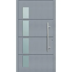 Aluminium Sicherheits-Haustür Prato Exklusiv 75 mm grau 100 x 210 cm Anschlag rechts inkl Griffset* Clearance