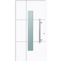 Aluminium Sicherheits-Haustür Parma Exklusiv 75 mm weiß 100 x 210 cm Anschlag rechts inkl Griffset