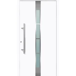 Aluminium Sicherheits-Haustür Ferrara Exklusiv 75 mm weiß 110 x 210 cm Anschlag links inkl Griffset