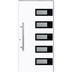 Aluminium Sicherheits-Haustür Siena Superior 60 mm weiß 100 x 210 cm Anschlag links inkl Griffset* Best