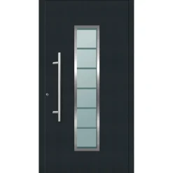 Aluminium Sicherheits-Haustür Bergamo Exklusiv 75 mm anthrazit 100 x 210 cm Anschlag rechts inkl Griffset*