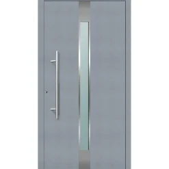 Aluminium Sicherheits-Haustür Rimini Exklusiv 75 mm grau 110 x 210 cm Anschlag links inkl Griffset