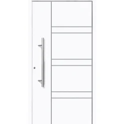 Aluminium Sicherheits-Haustür Cagliari Superior 60 mm weiß 100 x 210 cm Anschlag rechts inkl Griffset^ Clearance