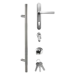 Aluminium Sicherheits-Haustür Cagliari Superior 60 mm weiß 100 x 210 cm Anschlag rechts inkl Griffset^ Clearance