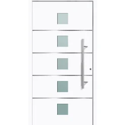 Aluminium Sicherheits-Haustür Triest Superior 60 mm weiß 100 x 210 cm Anschlag rechts inkl Griffset^ Outlet