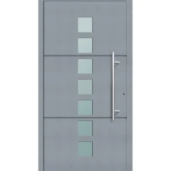 Aluminium Sicherheits-Haustür Tarent Superior 60 mm grau 110 x 210 cm Anschlag links inkl Griffset