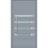 Aluminium Sicherheits-Haustür Brescia Superior 60 mm grau 100 x 210 cm Anschlag links inkl Griffset