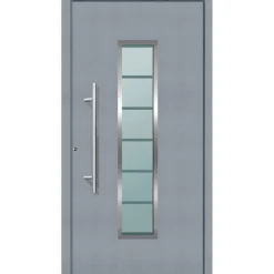 Aluminium Sicherheits-Haustür Bergamo Superior 60 mm grau 110 x 210 cm Anschlag links inkl Griffset* Sale