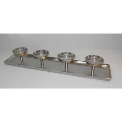 Aluminium-Tablett mit 4 Teller 60 x 12 cm^ New