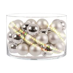 Ambientis Glaskugeln 6 cm silber weiß Mix