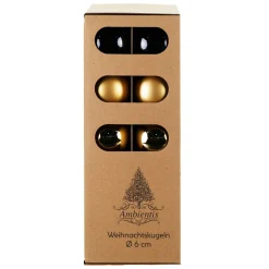 Glaskugeln 6 cm schwarz gold Mix^Ambientis