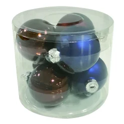 Glaskugeln 8 cm braun-blau-Mix Mix 6 Stk.^Ambientis Discount