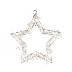 Perlen-Lichterstern mit 20 warmweißen LEDs batteriebetrieben^Ambientis Hot