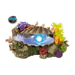 Aqua Ornaments Muschel mit Pflanzen LED ca 21,5 x 15 x 11 cm^ Best
