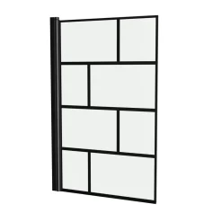 Badewannenfaltwand Bricks schwarz 75 x 125 cm^Aurlane Clearance