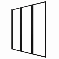 Aurlane Badewannenfaltwand Triple schwarz 125 143 cm