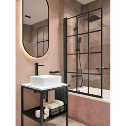 Badewannenaufsatz Jasmin schwarz 78 x 140 cm* New