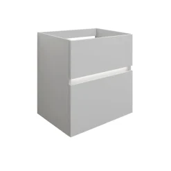 BADMOBIL Waschtischunterschrank FOTON 60 x 65 x 42 cm 2 Schubladen mit Softclose dimmbare LED-Beleuchtung mit Bewegungsmelder hellgrau