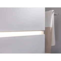BADMOBIL Waschtischunterschrank FOTON 60 x 65 x 42 cm 2 Schubladen mit Softclose dimmbare LED-Beleuchtung mit Bewegungsmelder hellgrau