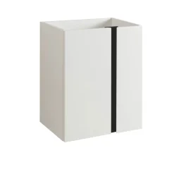 BADMOBIL Waschtischunterschrank LINUS 49 x 63 x 34,5 cm 2 Türen grifflos weiß mit schwarzer Dekorleiste^ Best