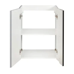 BADMOBIL Waschtischunterschrank LINUS 49 x 63 x 34,5 cm 2 Türen grifflos weiß mit schwarzer Dekorleiste^ Best