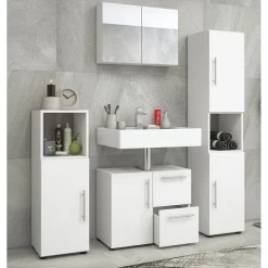 VCM Badset Flandu mit Spiegelschrank weiß