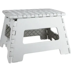 Basic Klapphocker grau 35 x 28,5 x 22 cm rutschfest mit Tragegriff