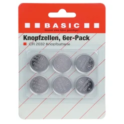 Basic Knopfzellen CR2032 6er-Pack