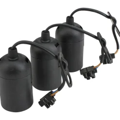 Basic Lampenfassungsset schwarz 3er-Pack