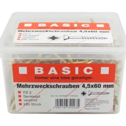 Mehrzweckschraube 4,5 x 60 mm 260 Stück im Eimer*Basic Best