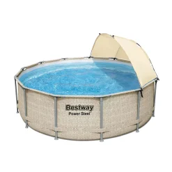 Bestway Pool-Set OS Power Steel mit Sonnenschutz 3,96 x 1,07 m